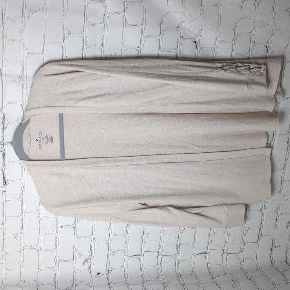 American eagle open front tie sleeve cardigan